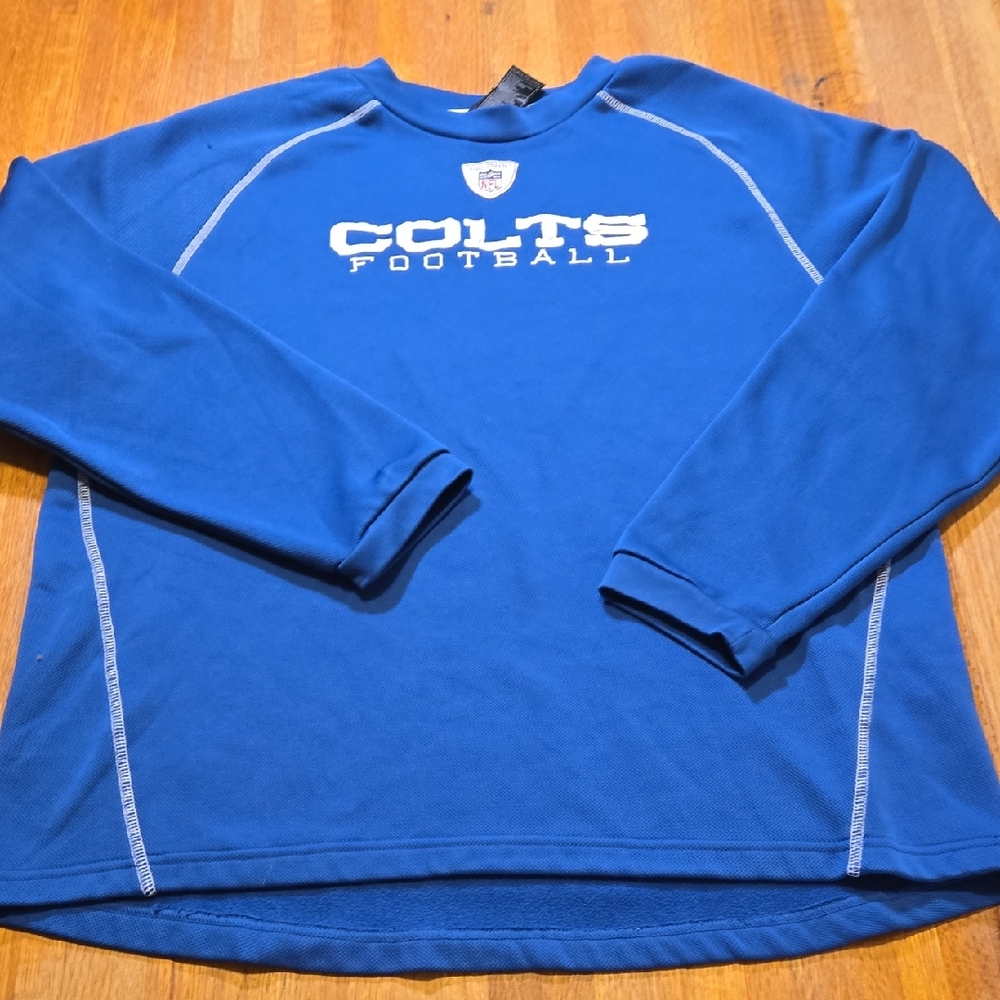 Reebok NFL Large Blue Indianapolis‎ Colts Football Crewneck Pullover Long Sleeve